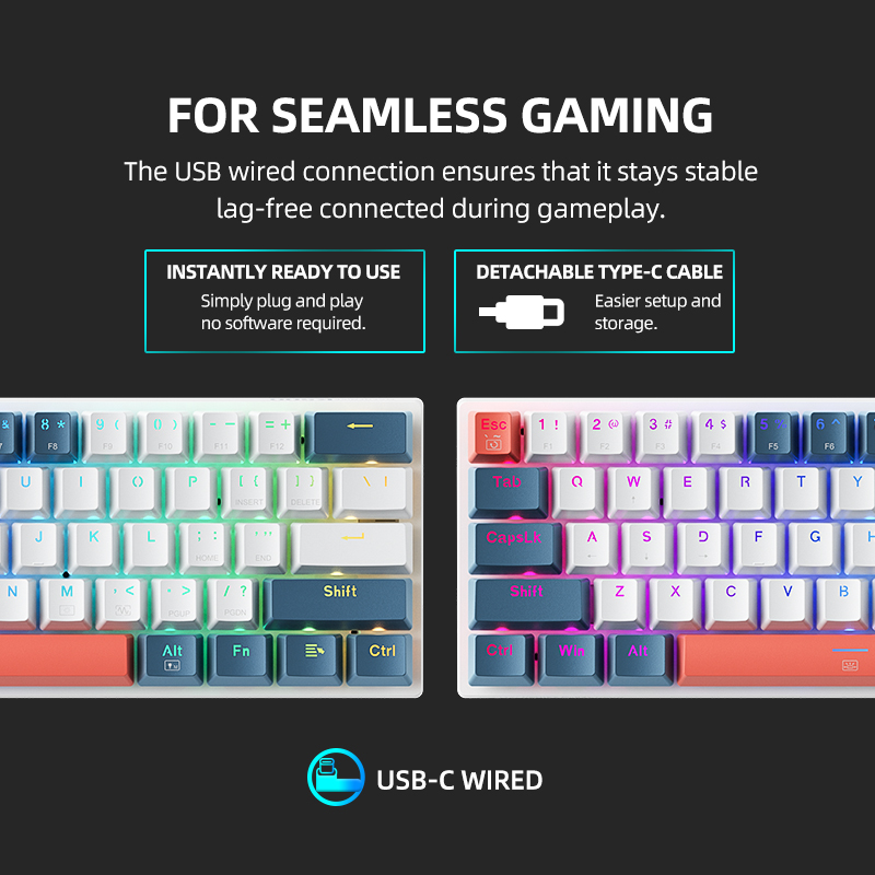K500-B61 Machenike لوحة مفاتيح - مراجعة Keyboard Gaming Blue Switch وسعره
