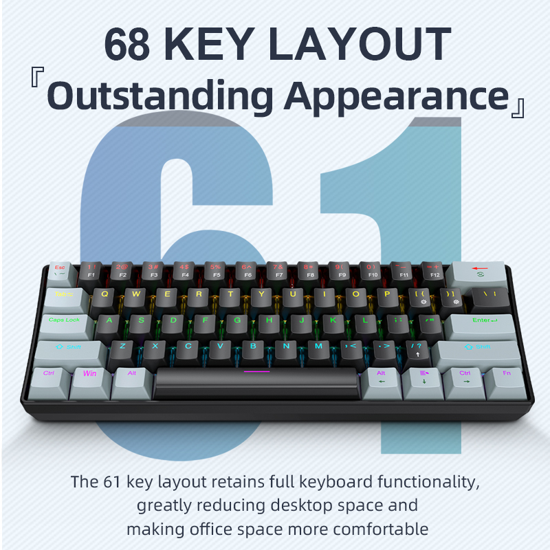 لوحة مفاتيح ميكانيكية صغيرة من - مراجعة Keyboard Gaming Blue Switch وسعره
