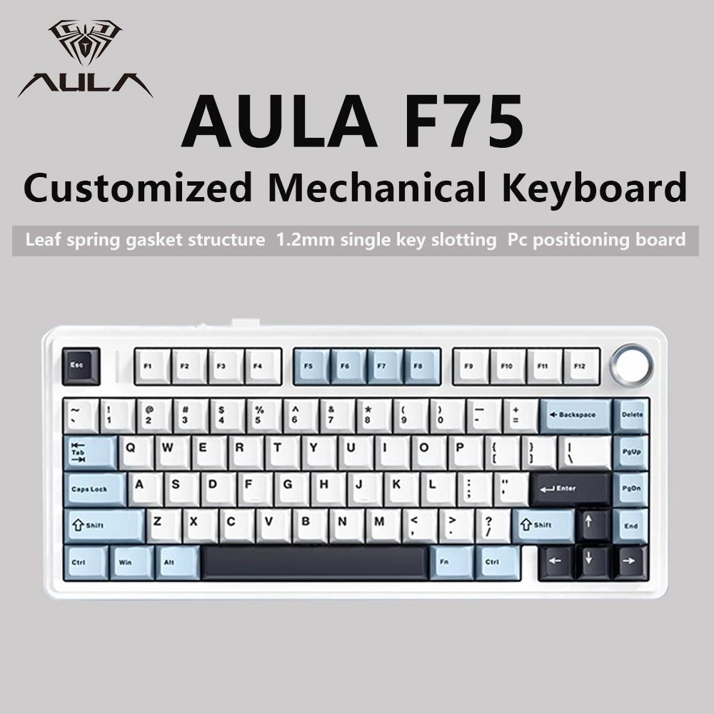 AULA F75 2.4G لوحة مفاتيح ميكا - مراجعة Keyboard Gaming Blue Switch وسعره