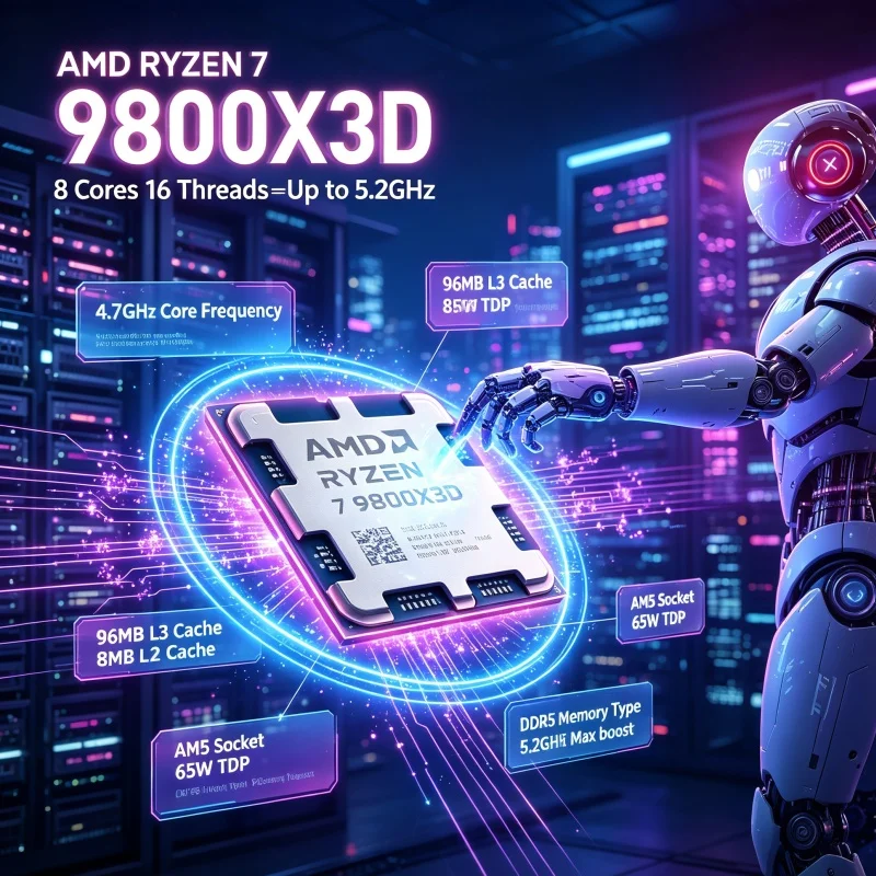معالج AMD Ryzen 7 9800X3D لإنش - مراجعة Amd Cpu Ryzen 7 وسعره