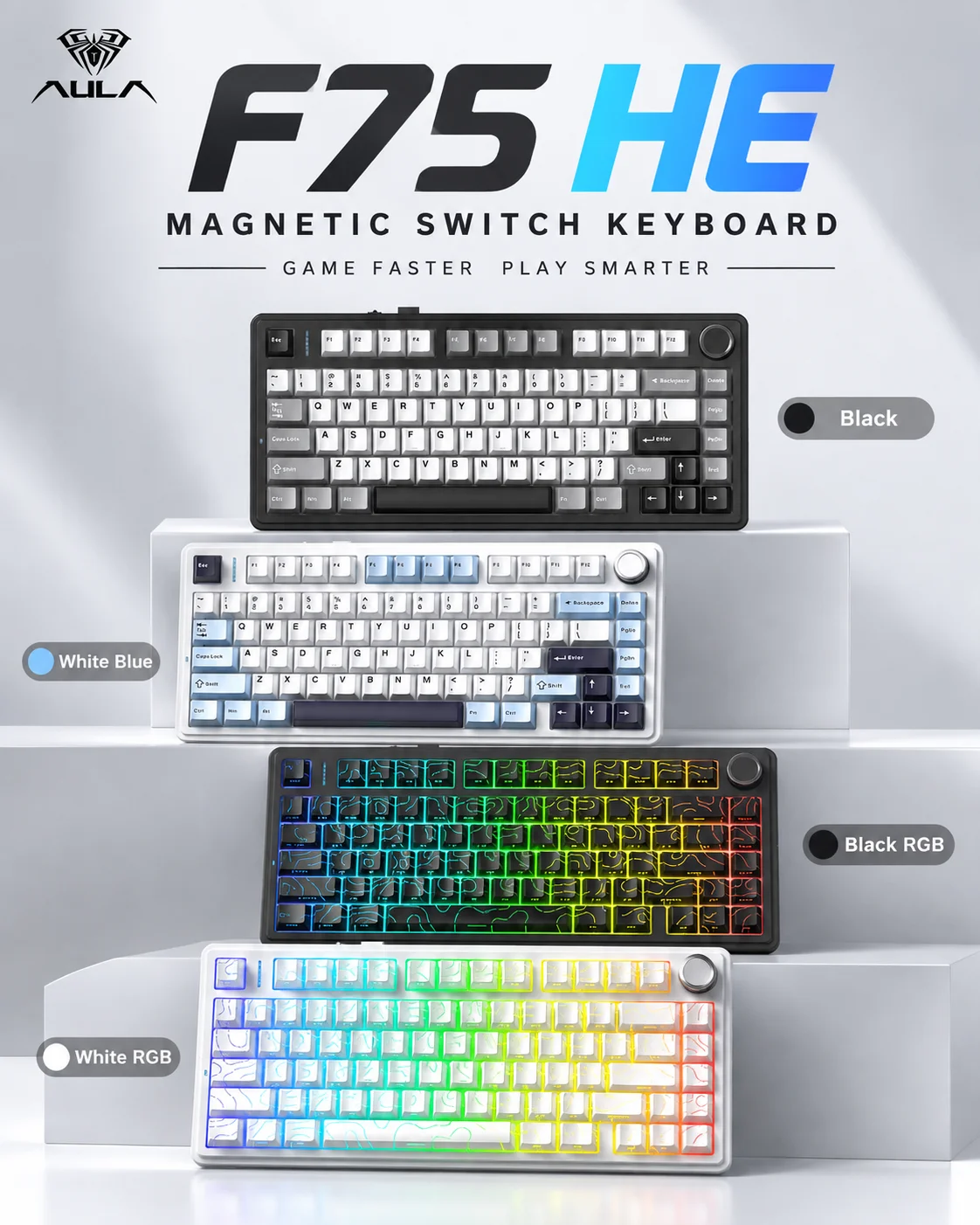 لوحة مفاتيح AULA F75 HE المغنا - مراجعة Gaming Keyboard Nearby وسعره